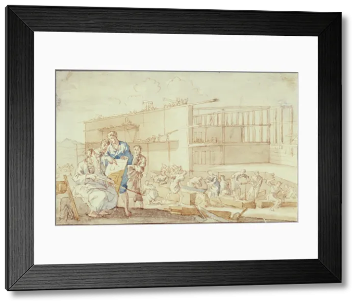Framed Print : Ptolemy Supervising the Construction of a Building in Alexandria, between 1649 and 1712. Creator: Jan Luyken Framed Print : Ptolemy Supervising the Construction of a Building in Alexandria, between 1649 and 1712. Creator: Jan Luyken