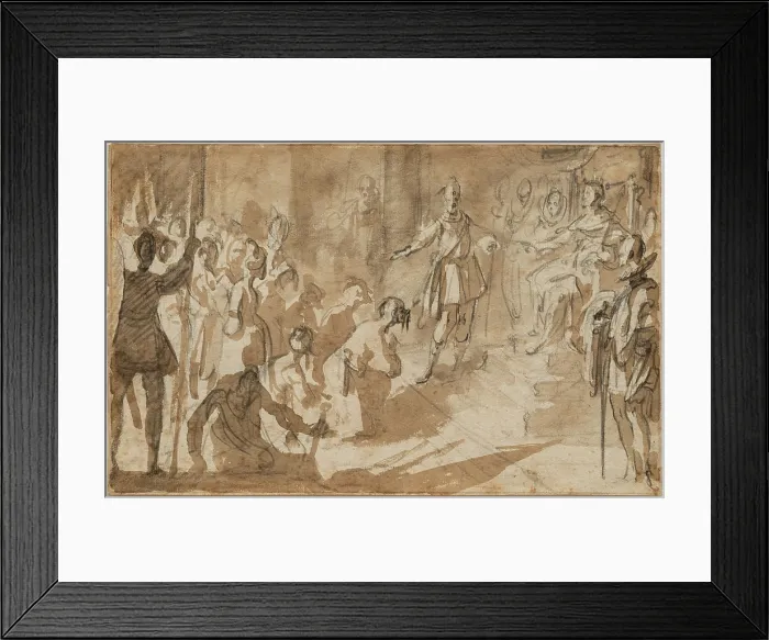 Framed Print : Admiral Inghirami Presenting Berber Prisoners to Ferdinand I of Tuscany, between 1615 and 1620. Creator: Jacques Callot Framed Print : Admiral Inghirami Presenting Berber Prisoners to Ferdinand I of Tuscany, between 1615 and 1620. Creator: Jacques Callot