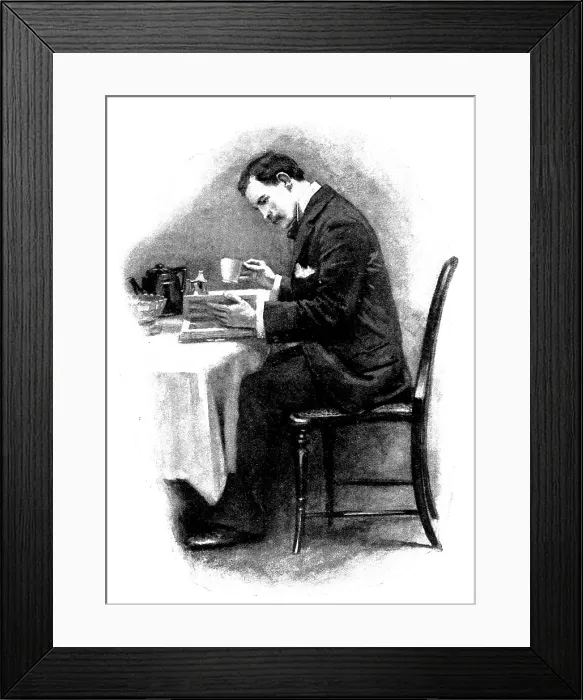 Framed Print : Eve's Ransom...Unclasping the volume, he opened immediately at this familiar face, 1895 Framed Print : Eve's Ransom...Unclasping the volume, he opened immediately at this familiar face, 1895