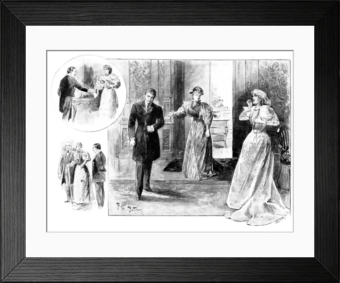 Framed Print : Mr. Oscar Wilde's new play, 'An Ideal Husband, ' at the Haymarket Theatre, 1895. Creator: George Meisenbach. Mr Framed Print : Mr. Oscar Wilde's new play, 'An Ideal Husband, ' at the Haymarket Theatre, 1895. Creator: George Meisenbach. Mr