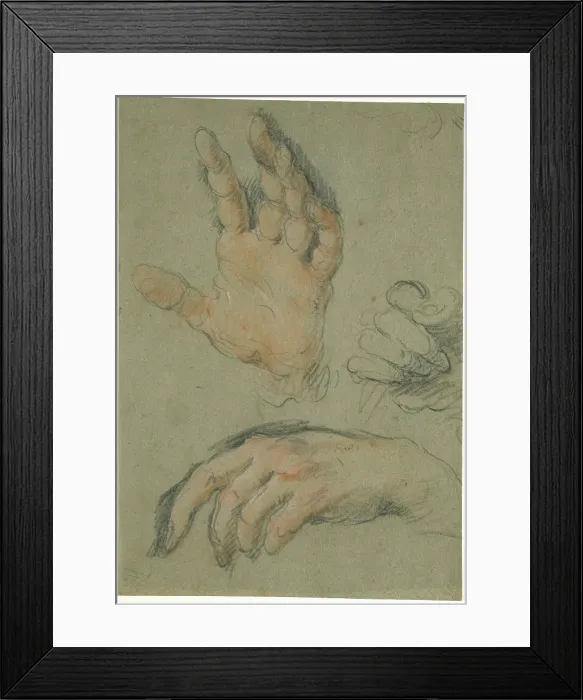 Framed Print : Study of Three Hands, between 1625 and 1630. Creator: Bernardo Strozzi Framed Print : Study of Three Hands, between 1625 and 1630. Creator: Bernardo Strozzi