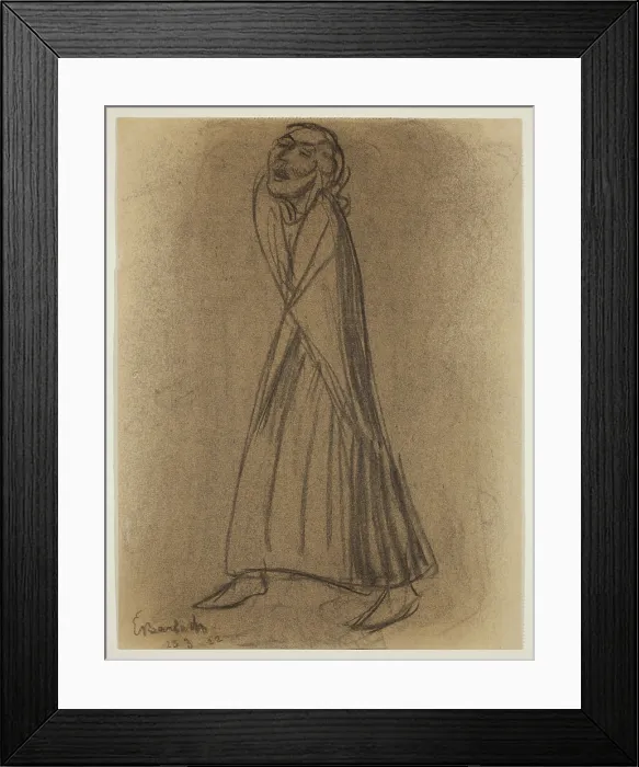 Framed Print : Walking Woman, 1922. Creator: Ernst Barlach Framed Print : Walking Woman, 1922. Creator: Ernst Barlach