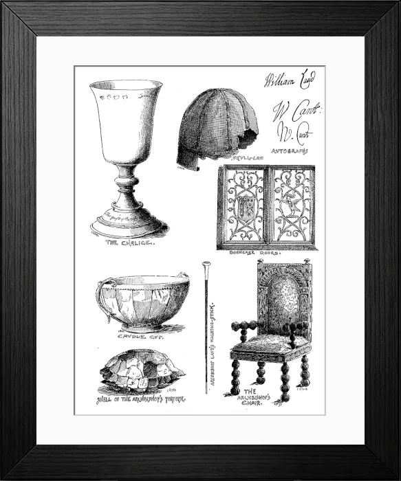Framed Print : Relics of Archbishop Laud, 1895. Creator: Carl Hentschel Framed Print : Relics of Archbishop Laud, 1895. Creator: Carl Hentschel