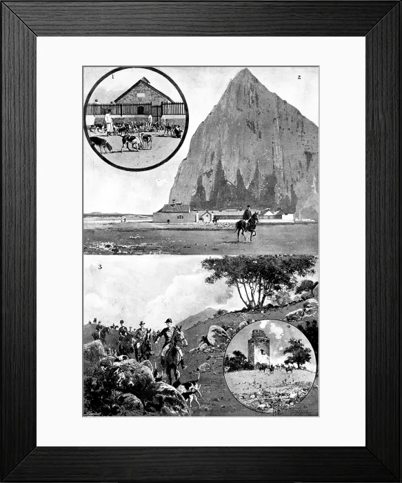 Framed Print : The Calpe Hunt, at Gibraltar, 1895. Creator: Joseph Holland Tringham Framed Print : The Calpe Hunt, at Gibraltar, 1895. Creator: Joseph Holland Tringham