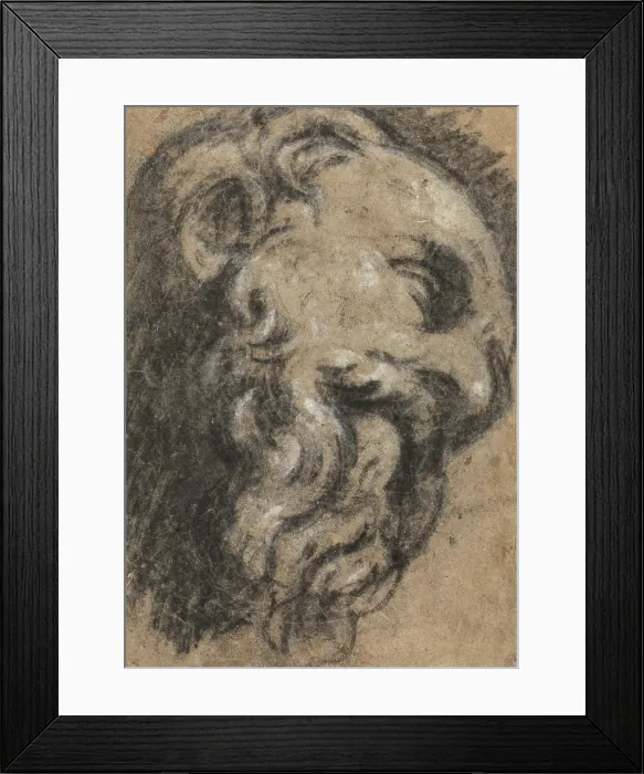 Framed Print : Study after Michelangelo's Saint Damian, c.between 1545 and 1550. Creator: Jacopo Tintoretto. Study after Michelangelo's Saint Damian, c.between 1545 and 1550