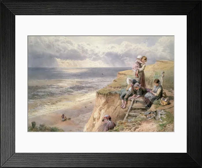 Framed Print : The Way Down The Cliff, 1867. Creator: Birket Foster Framed Print : The Way Down The Cliff, 1867. Creator: Birket Foster