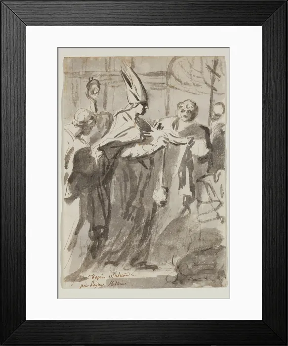 Framed Print : Religious Scene with Pope and Acolytes, c.between 1752 and 1756. Creator: Augustin Pajou Framed Print : Religious Scene with Pope and Acolytes, c.between 1752 and 1756. Creator: Augustin Pajou