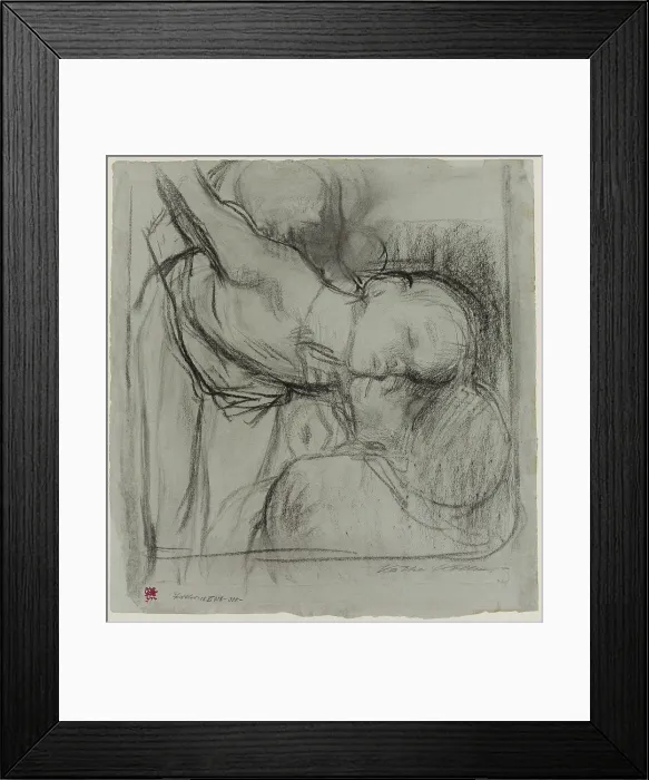 Framed Print : Death, Woman, and Child, c1910. Creator: Kathe Kollwitz Framed Print : Death, Woman, and Child, c1910. Creator: Kathe Kollwitz