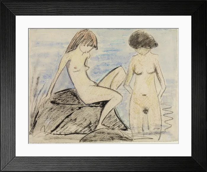 Framed Print : Two Bathers, between 1928 and 1930. Creator: Otto Mueller Framed Print : Two Bathers, between 1928 and 1930. Creator: Otto Mueller