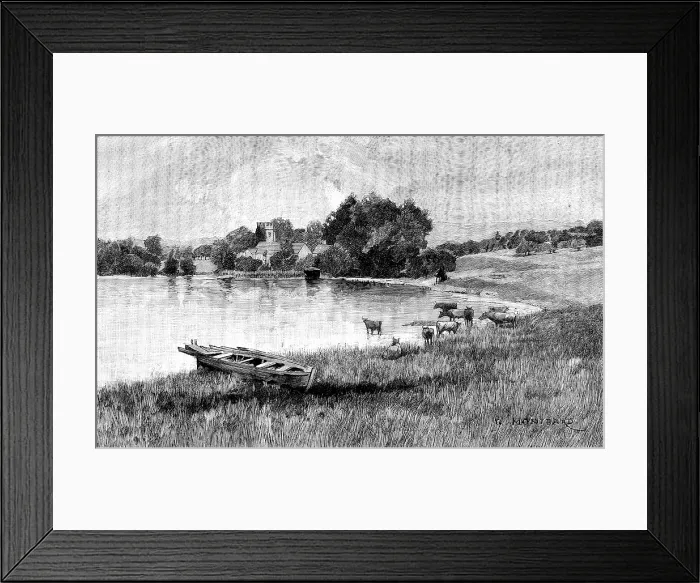 Framed Print : Eastwell Park: the old church and the lake, 1895. Creator: Unknown Framed Print : Eastwell Park: the old church and the lake, 1895. Creator: Unknown