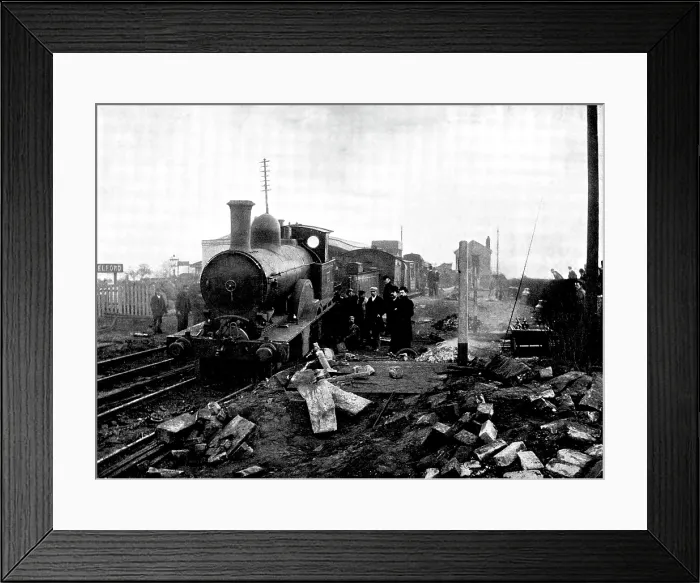 Framed Print : The Railway Disaster at Chelford, near Crewe: general view, 1895. Creator: B. R. Leech Framed Print : The Railway Disaster at Chelford, near Crewe: general view, 1895. Creator: B. R. Leech