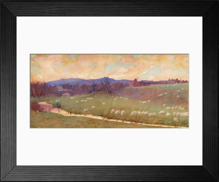 Framed Print : Bogie Bridge, Sunset, c1870-1890. Creator: George Wilson Framed Print : Bogie Bridge, Sunset, c1870-1890. Creator: George Wilson