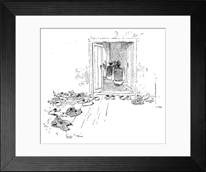 Framed Print : Ten Days in Bosnia: at the door of a mosque, 1895. Creator: Unknown Framed Print : Ten Days in Bosnia: at the door of a mosque, 1895. Creator: Unknown