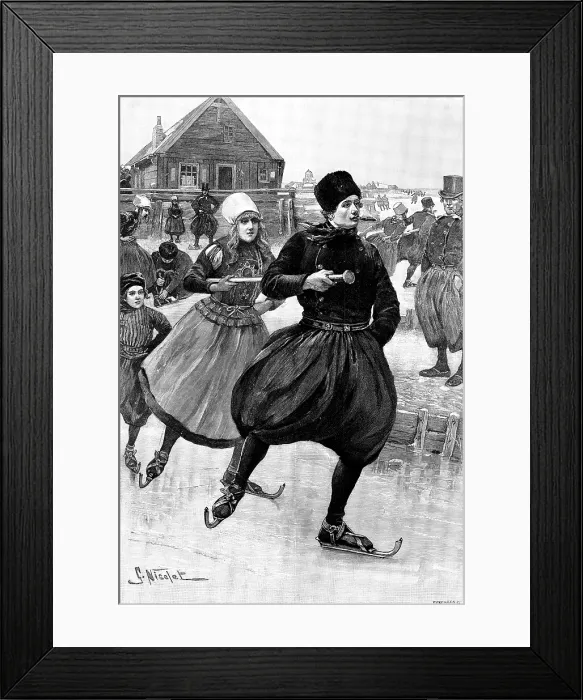Framed Print : A Winter Sunday in the Island of Marken, Zuider Zee, 1895. Creator: P Naumann Framed Print : A Winter Sunday in the Island of Marken, Zuider Zee, 1895. Creator: P Naumann