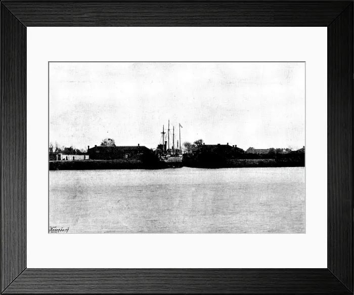 Framed Print : The War in Eastern Asia: entering Niuchuang Dock, November 5, 1895. Creator: Unknown