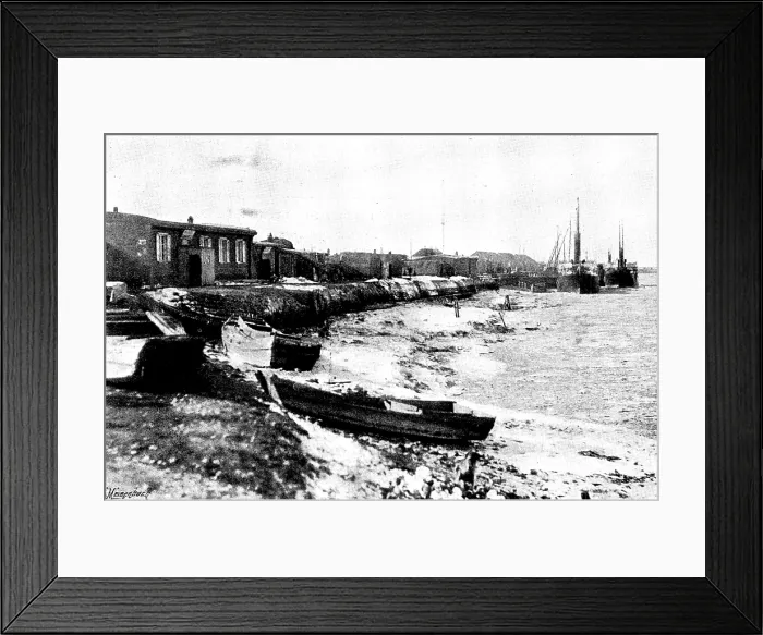 Framed Print : Farewell until Spring:last steamers leaving Niuchuang as the ice [comes] down in big floes, 1895. Creator: Unknown