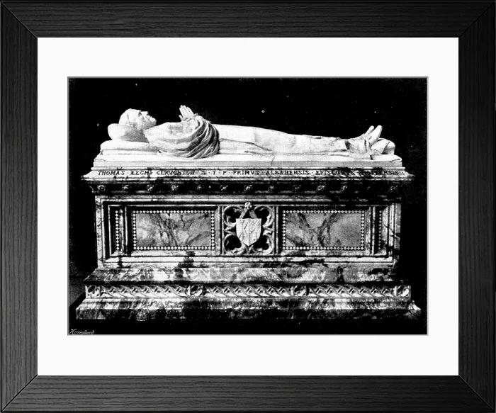 Framed Print : Monument to Bishop Claughton, to be placed in the North Transept of St. Albans Abbey, 1895. Creator: George Meisenbach Framed Print : Monument to Bishop Claughton, to be placed in the North Transept of St. Albans Abbey, 1895. Creator: George Meisenbach