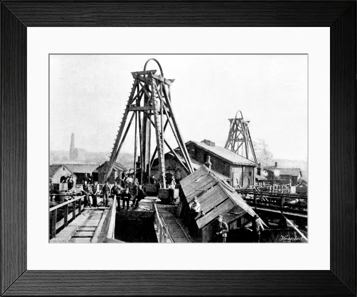 Framed Print : The Disastrous Flooding of Audley Colliery; entrance to the pit, 1895. Creator: George Meisenbach Framed Print : The Disastrous Flooding of Audley Colliery; entrance to the pit, 1895. Creator: George Meisenbach