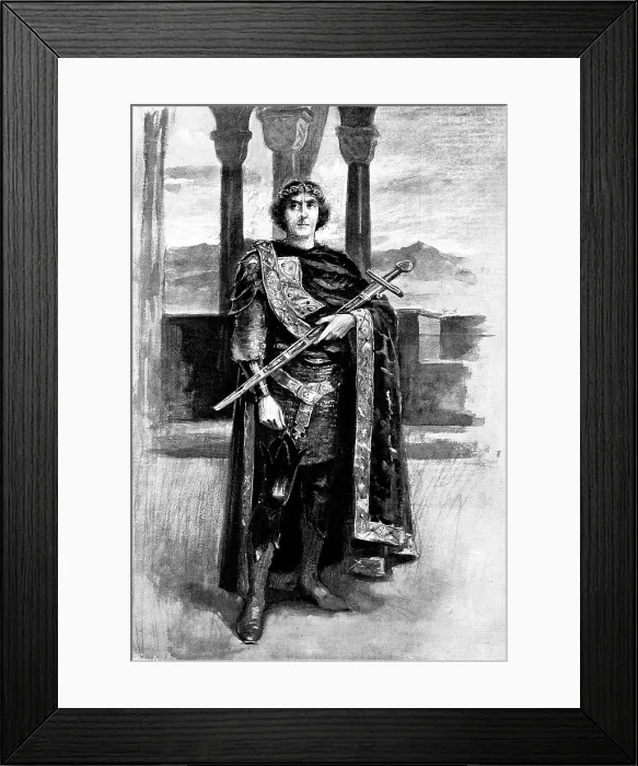 Framed Print : Mr. Henry Irving as King Arthur, 1895. Creator: George Meisenbach Framed Print : Mr. Henry Irving as King Arthur, 1895. Creator: George Meisenbach