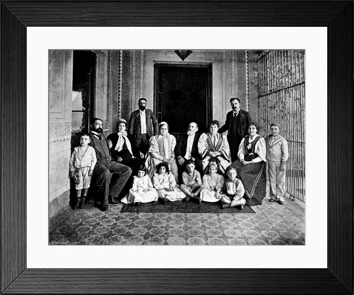 Framed Print : Senor Saenz Pena and members of his family, on the ex-president's seventy-third birthday, 1895 Framed Print : Senor Saenz Pena and members of his family, on the ex-president's seventy-third birthday, 1895
