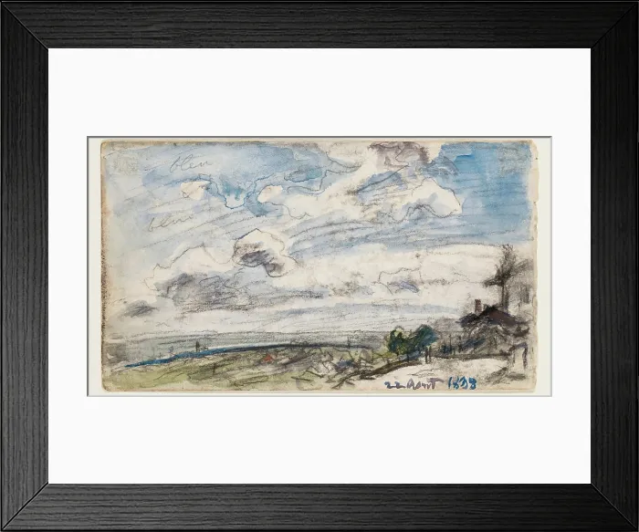 Framed Print : Houses with a View into the Distance, 1888. Creator: Johan Barthold Jongkind Framed Print : Houses with a View into the Distance, 1888. Creator: Johan Barthold Jongkind