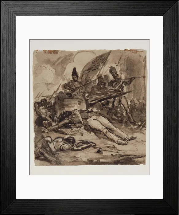 Framed Print : Battle Scene, between 1804 and 1860. Creator: Auguste Raffet Framed Print : Battle Scene, between 1804 and 1860. Creator: Auguste Raffet