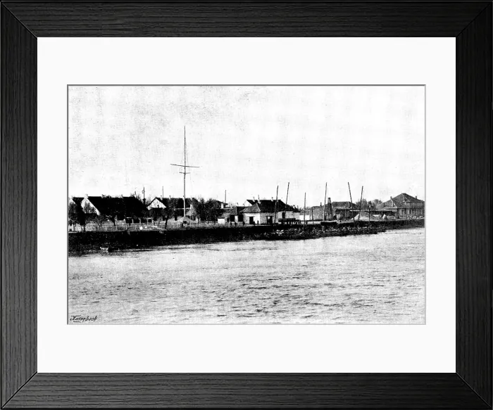 Framed Print : Niuchuang Custom House before the river was closed by ice, 1895. Creator: George Meisenbach Framed Print : Niuchuang Custom House before the river was closed by ice, 1895. Creator: George Meisenbach