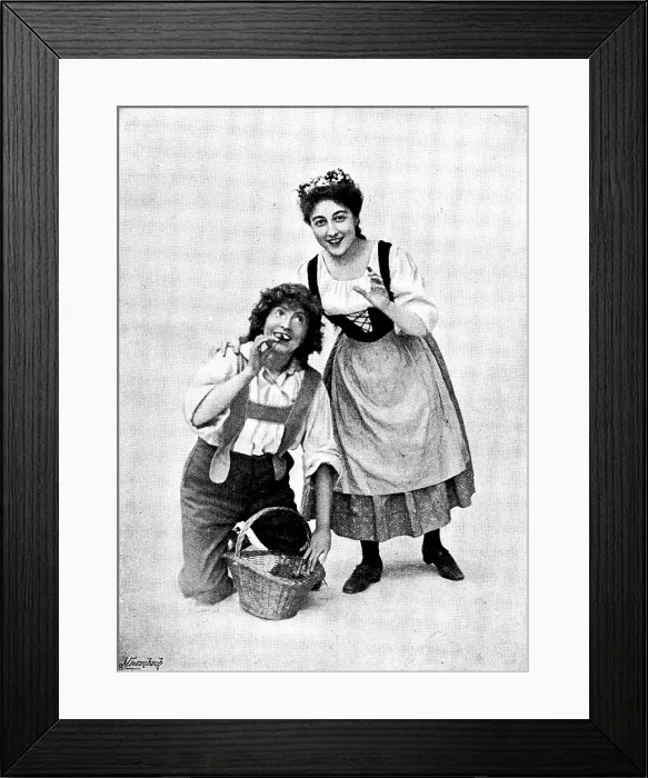 Framed Print : 'Hansel and Gretel, at the Gaiety Theatre: Marie Elba as Hansel and Jeanne Douste as Gretel, 1895 Framed Print : 'Hansel and Gretel, at the Gaiety Theatre: Marie Elba as Hansel and Jeanne Douste as Gretel, 1895