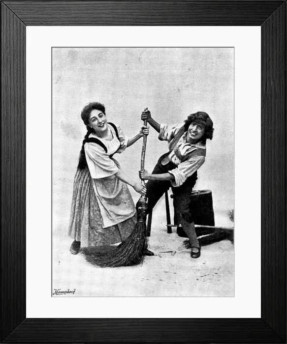 Framed Print : 'Hansel and Gretel, at the Gaiety Theatre: Jeanne Douste as Gretel and Marie Elba as Hansel, 1895 Framed Print : 'Hansel and Gretel, at the Gaiety Theatre: Jeanne Douste as Gretel and Marie Elba as Hansel, 1895