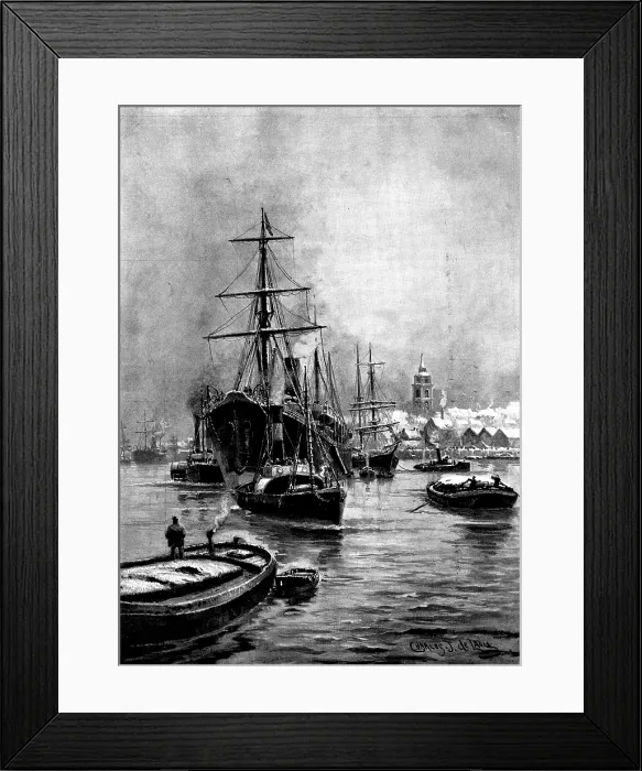 Framed Print : Wintry Weather at Gravesend, 1895. Creator: Lascelles Framed Print : Wintry Weather at Gravesend, 1895. Creator: Lascelles