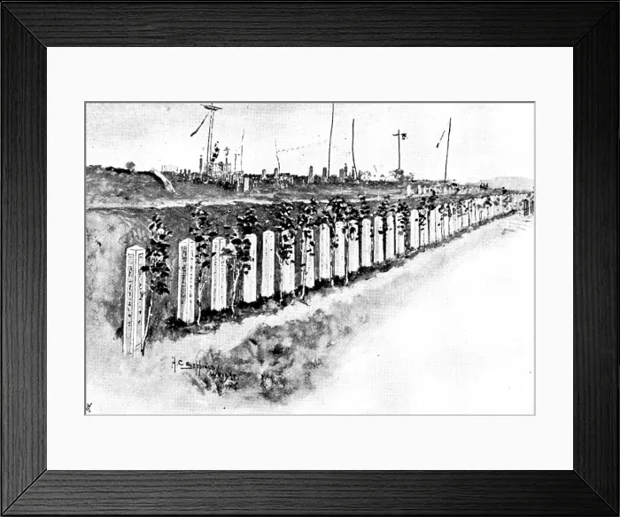 Framed Print : Japanese cemetery for soldiers at Chemulpo, 1895. Creator: George Meisenbach Framed Print : Japanese cemetery for soldiers at Chemulpo, 1895. Creator: George Meisenbach