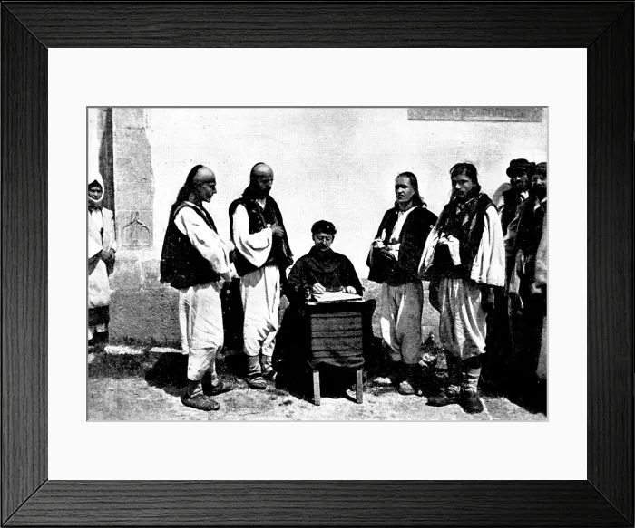Framed Print : Ten Days in Bosnia: a group of Bosnian peasantry, 1895. Creator: Unknown Framed Print : Ten Days in Bosnia: a group of Bosnian peasantry, 1895. Creator: Unknown