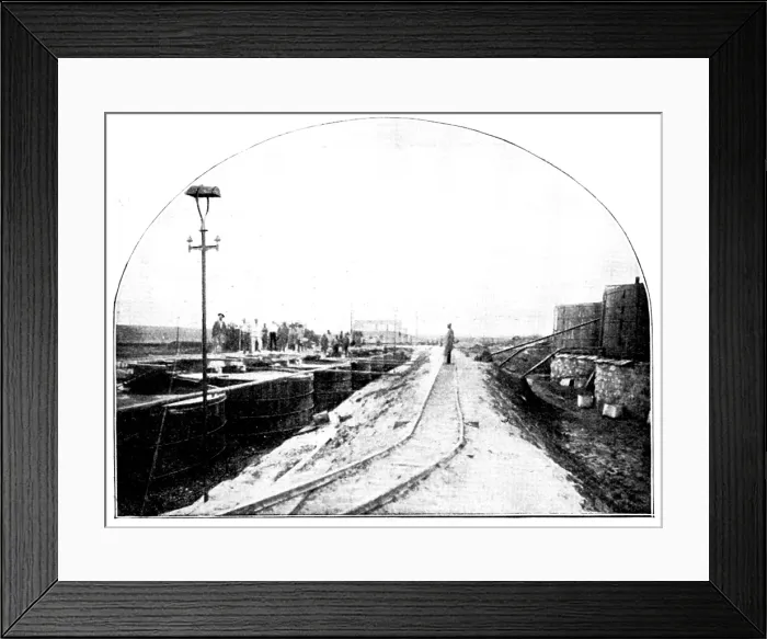 Framed Print : The Buffelsdoorn Mine: Cyanide Vats, 1895. Creator: A. Betton Framed Print : The Buffelsdoorn Mine: Cyanide Vats, 1895. Creator: A. Betton