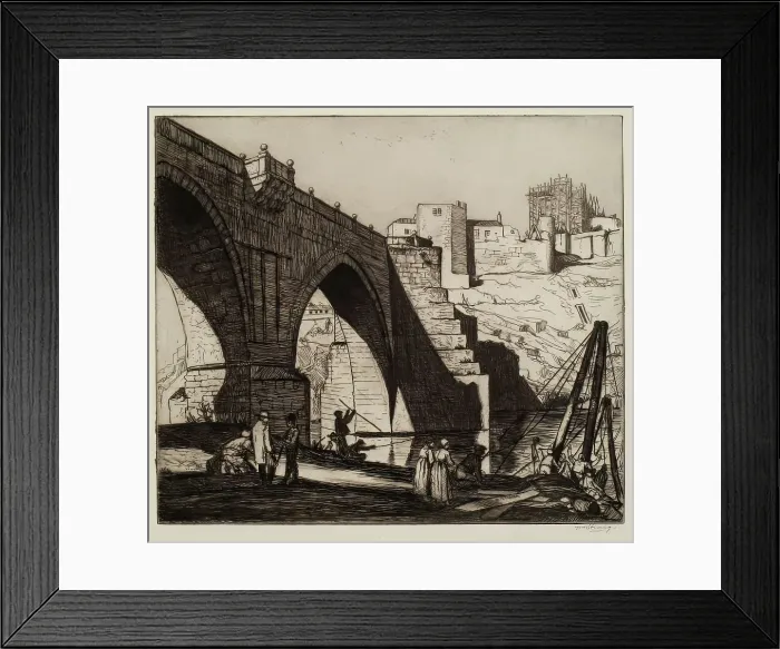 Framed Print : St Martins Bridge, Toledo, 1913. Creator: William Strang Framed Print : St Martins Bridge, Toledo, 1913. Creator: William Strang