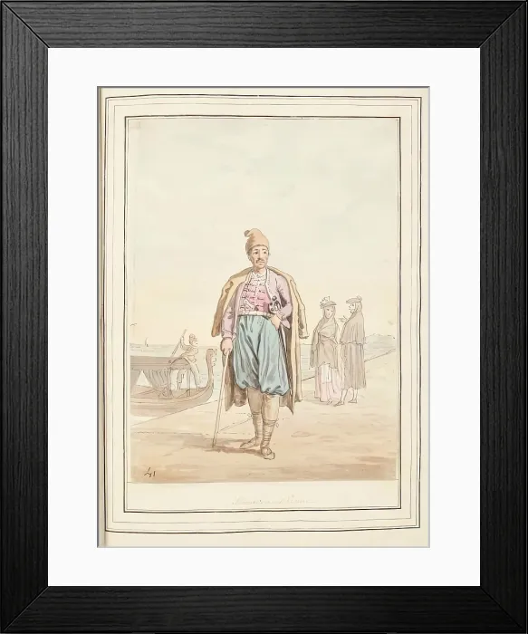Framed Print : Schiavon of Venice, leaf from A Collection of Dresses by David Allan Mostly from Nature, 1776 Framed Print : Schiavon of Venice, leaf from A Collection of Dresses by David Allan Mostly from Nature, 1776