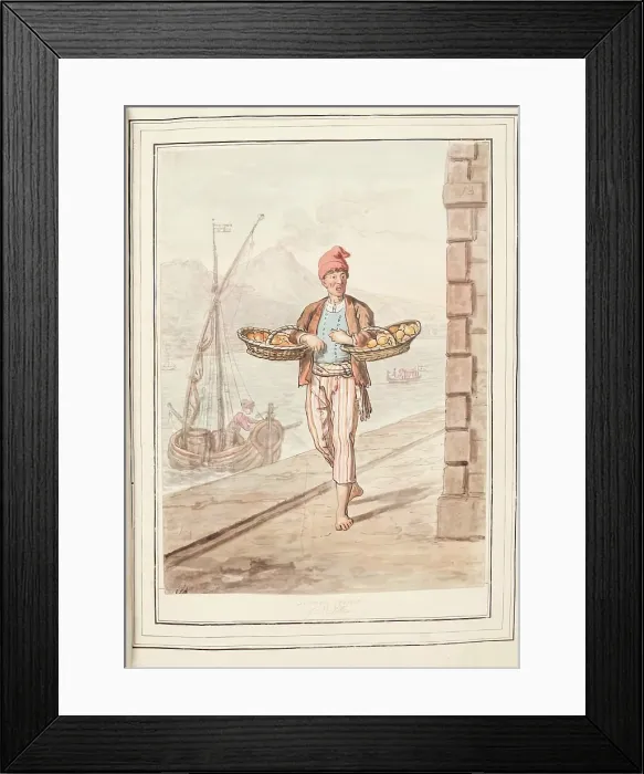 Framed Print : Limon Cryer of Naples, leaf from A Collection of Dresses by David Allan Mostly from Nature, 1776 Framed Print : Limon Cryer of Naples, leaf from A Collection of Dresses by David Allan Mostly from Nature, 1776