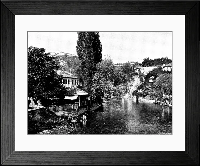 Framed Print : Ten Days in Bosnia - A view below Jajce, 1895. Creator: Andre & Sleigh Framed Print : Ten Days in Bosnia - A view below Jajce, 1895. Creator: Andre & Sleigh