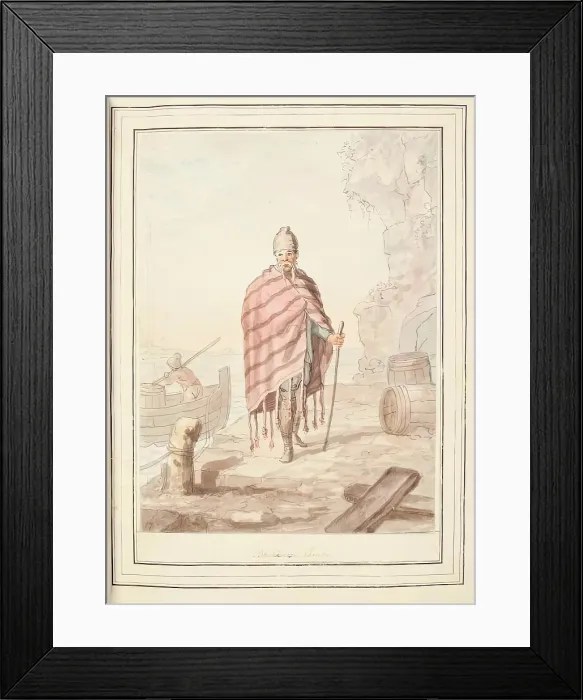 Framed Print : Bochinese Venice, leaf from A Collection of Dresses by David Allan Mostly from Nature, 1776 Framed Print : Bochinese Venice, leaf from A Collection of Dresses by David Allan Mostly from Nature, 1776