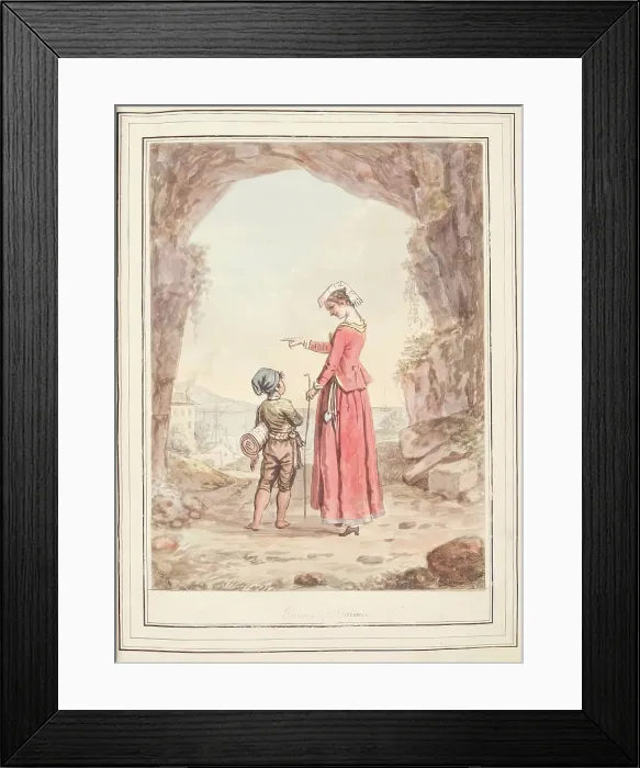 Framed Print : Woman of Nettuno, leaf from A Collection of Dresses by David Allan Mostly from Nature, 1776 Framed Print : Woman of Nettuno, leaf from A Collection of Dresses by David Allan Mostly from Nature, 1776