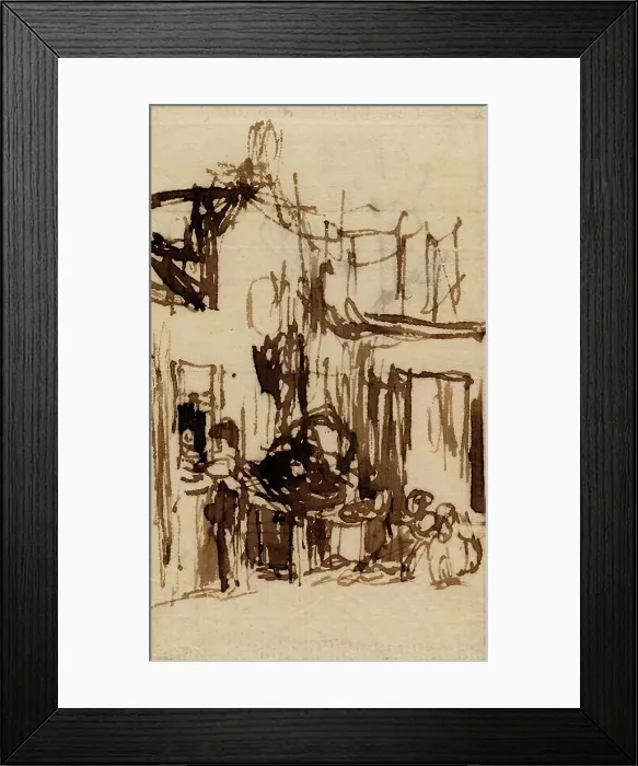 Framed Print : Figures by a House, c1810s. Creator: David Wilkie Framed Print : Figures by a House, c1810s. Creator: David Wilkie