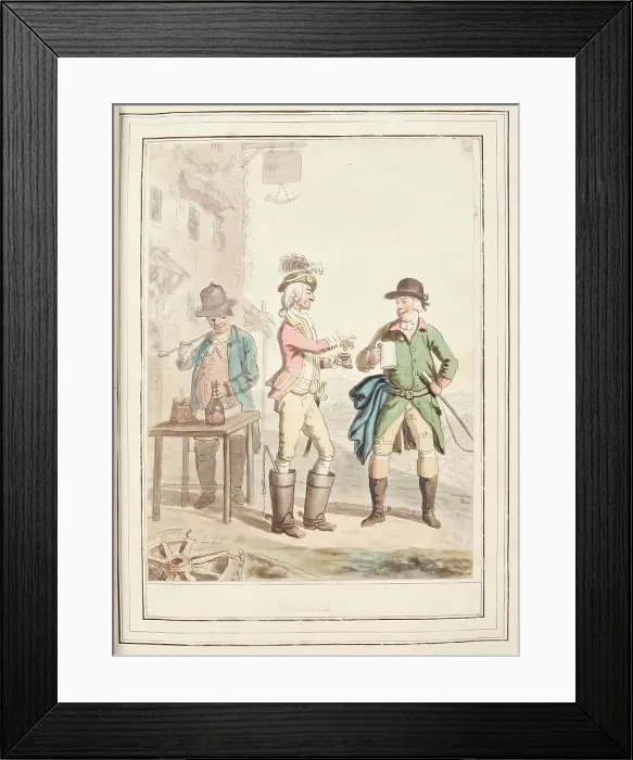 Framed Print : Three Couriers, leaf from A Collection of Dresses by David Allan Mostly from Nature, 1776 Framed Print : Three Couriers, leaf from A Collection of Dresses by David Allan Mostly from Nature, 1776
