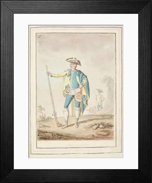 Framed Print : Nicholetto Naples, leaf from A Collection of Dresses by David Allan Mostly from Nature, 1776 Framed Print : Nicholetto Naples, leaf from A Collection of Dresses by David Allan Mostly from Nature, 1776