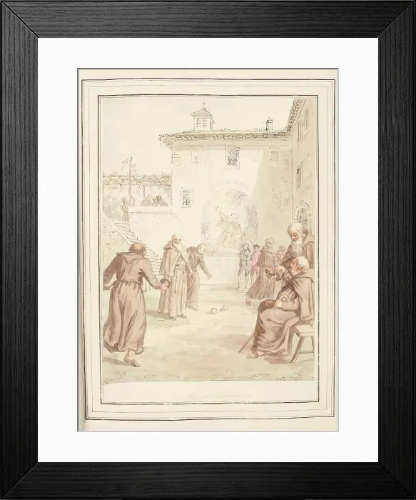 Framed Print : Fryers Amusement, leaf from A Collection of Dresses by David Allan Mostly from Nature, 1776 Framed Print : Fryers Amusement, leaf from A Collection of Dresses by David Allan Mostly from Nature, 1776