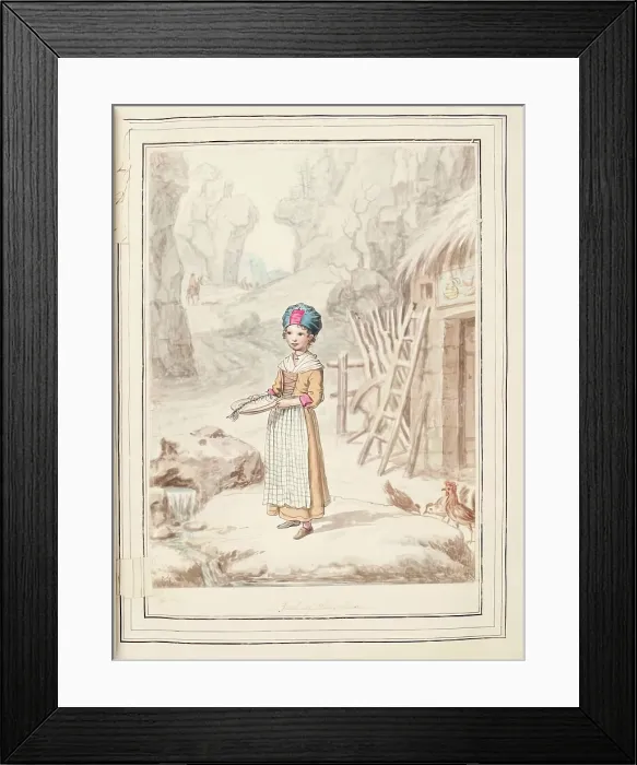 Framed Print : Girl of the Alps, leaf from A Collection of Dresses by David Allan Mostly from Nature, 1776 Framed Print : Girl of the Alps, leaf from A Collection of Dresses by David Allan Mostly from Nature, 1776