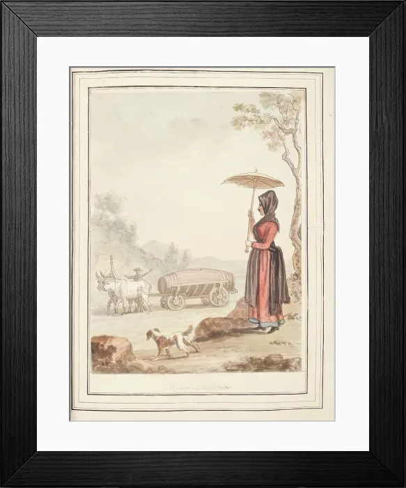 Framed Print : Woman of Bologna, leaf from A Collection of Dresses by David Allan Mostly from Nature, 1776 Framed Print : Woman of Bologna, leaf from A Collection of Dresses by David Allan Mostly from Nature, 1776