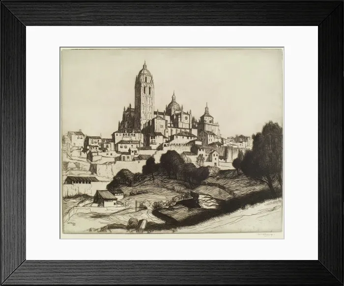Framed Print : The Cathedral, Segovia, 1913. Creator: William Strang