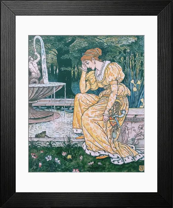 Framed Print : The Princess meets the Frog by the Fountain - Illustration for The Frog Prince, c1874 Framed Print : The Princess meets the Frog by the Fountain - Illustration for The Frog Prince, c1874