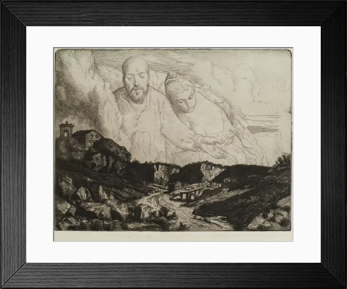 Framed Print : At The Back Of Beyond, 1896. Creator: William Strang Framed Print : At The Back Of Beyond, 1896. Creator: William Strang