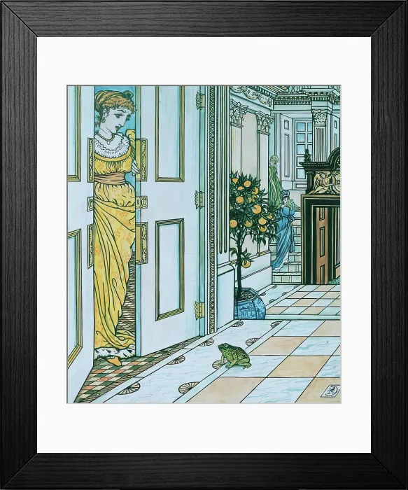 Framed Print : The Frog asks to be allowed to enter the Castle - Illustration for The Frog Prince, c1874 Framed Print : The Frog asks to be allowed to enter the Castle - Illustration for The Frog Prince, c1874