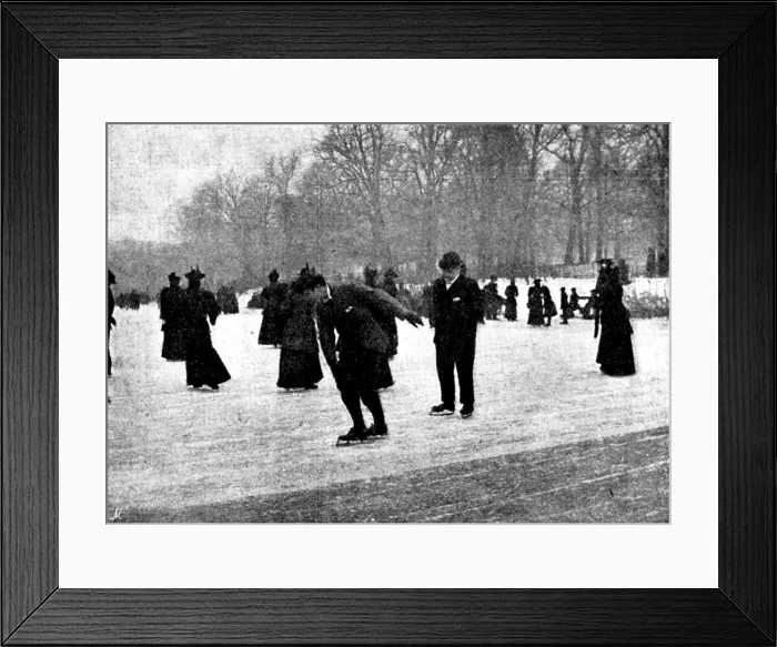 Framed Print : Skating in London: The Serpentine, 1895. Creator: Russell & Sons Framed Print : Skating in London: The Serpentine, 1895. Creator: Russell & Sons
